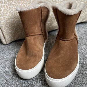 UGGS Brown Suede Fur-Lined Boots, 8